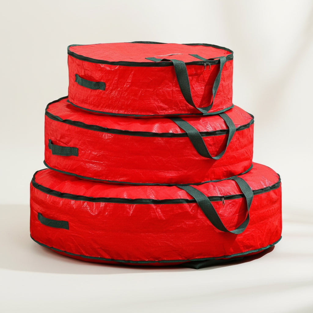 Round Zippered Christmas Storage Bag for Wreaths and Ornaments