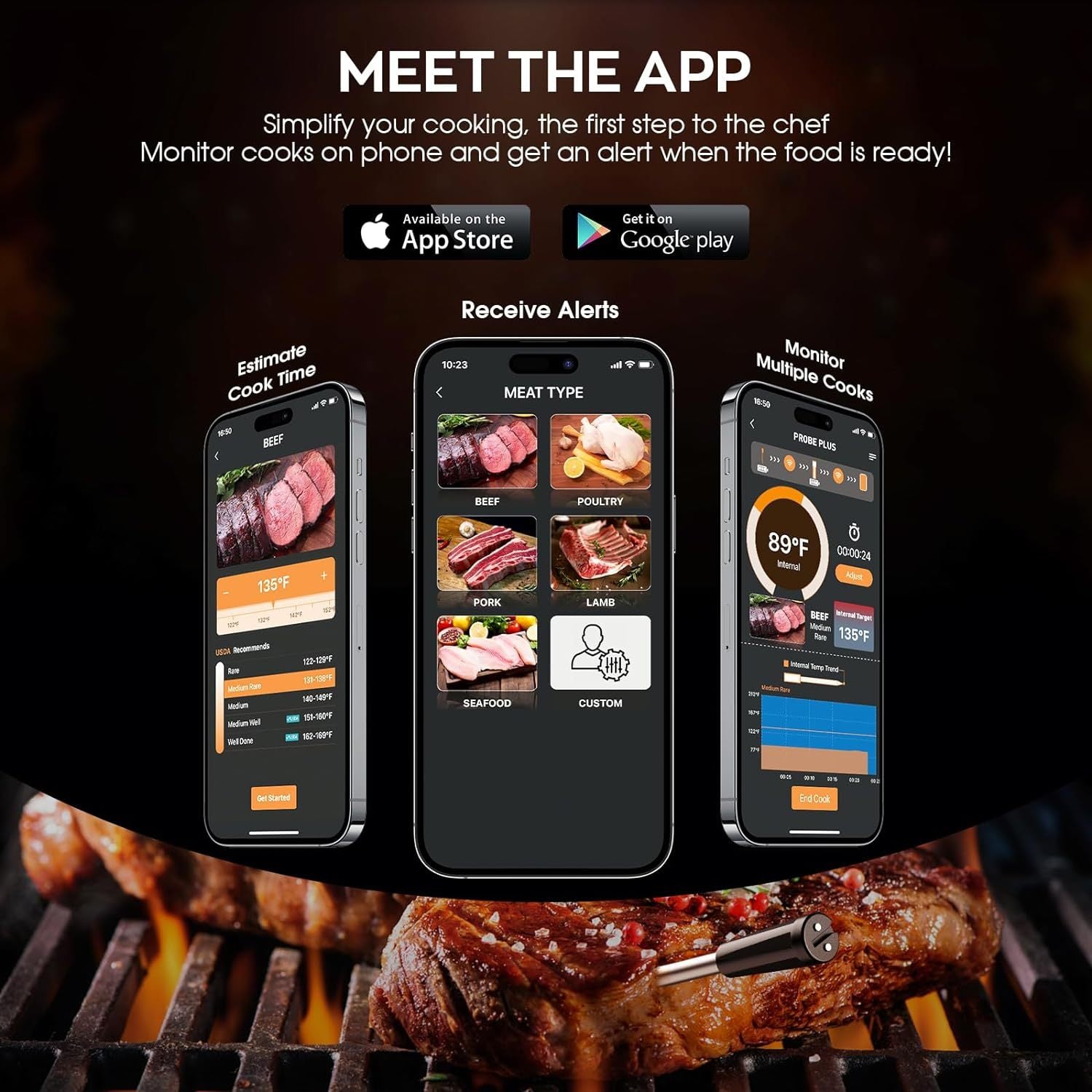 Smart Bluetooth Wireless Meat Thermometer