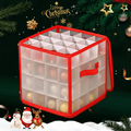 Clear Christmas Ornament Storage Cube with Zipper and Dividers