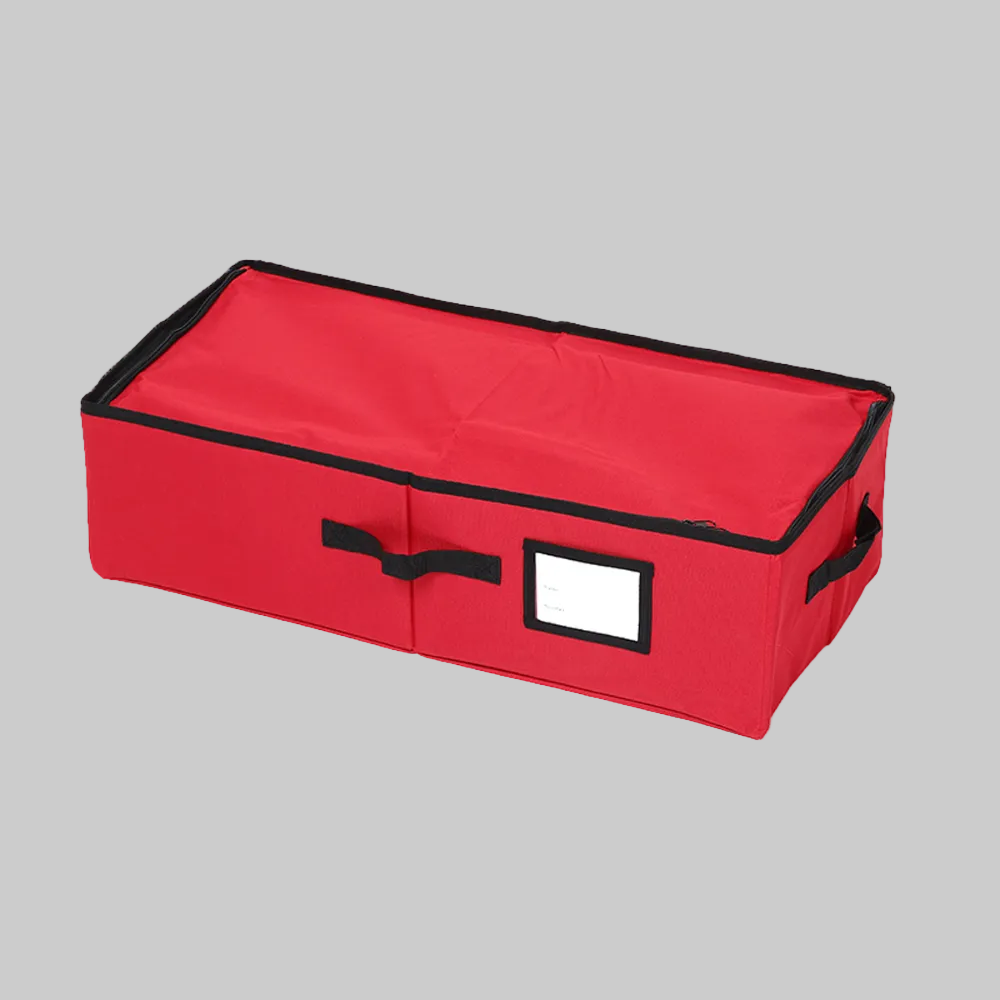 Christmas Ornament Storage Box with 3 Removable Trays, 600D Oxford Fabric