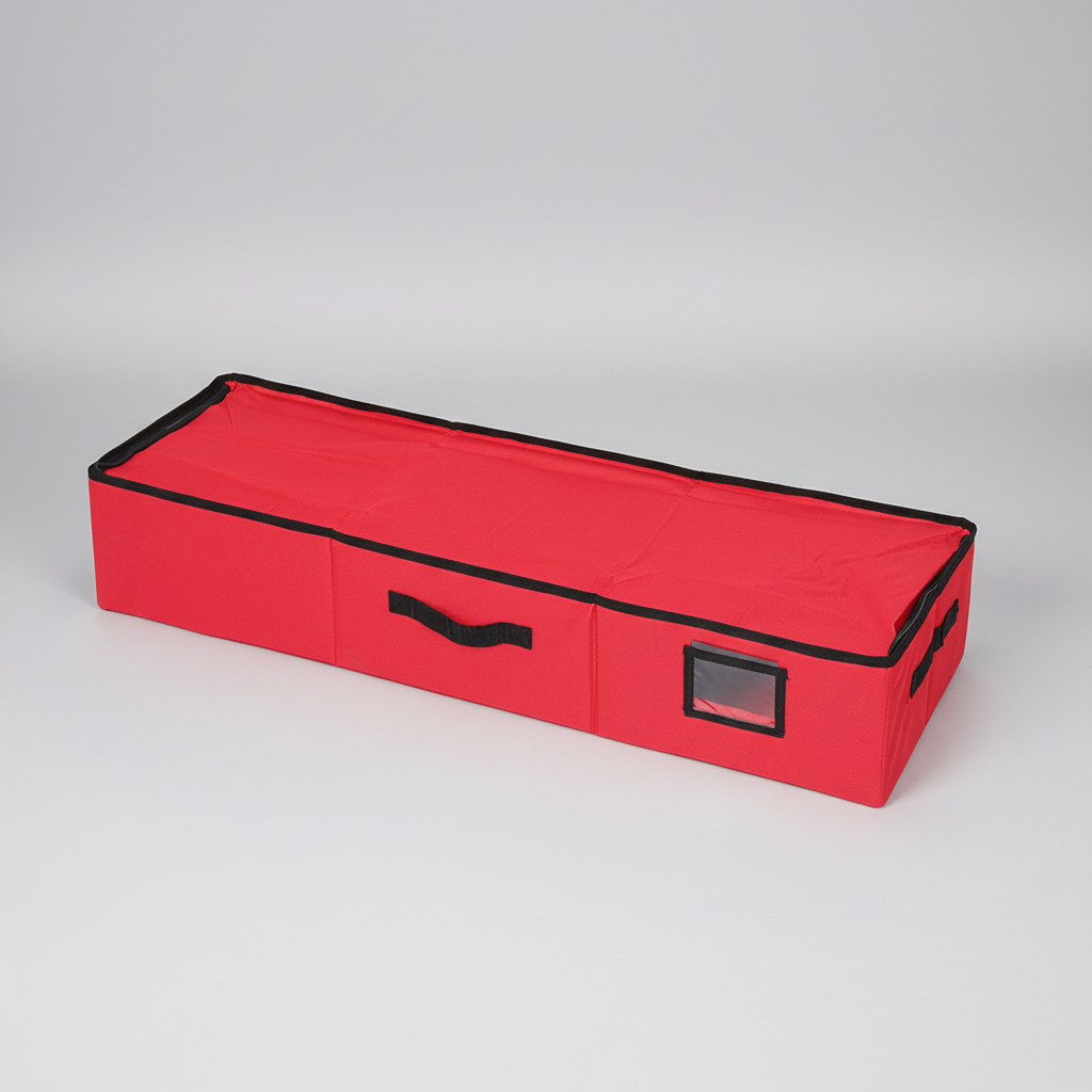 Christmas Ornament Storage Box with 3 Removable Trays, 600D Oxford Fabric