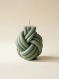 Aria Knot Candle - sage green front view