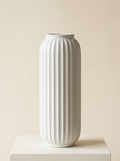 Cloud Ribbed Ceramic Vase - front view