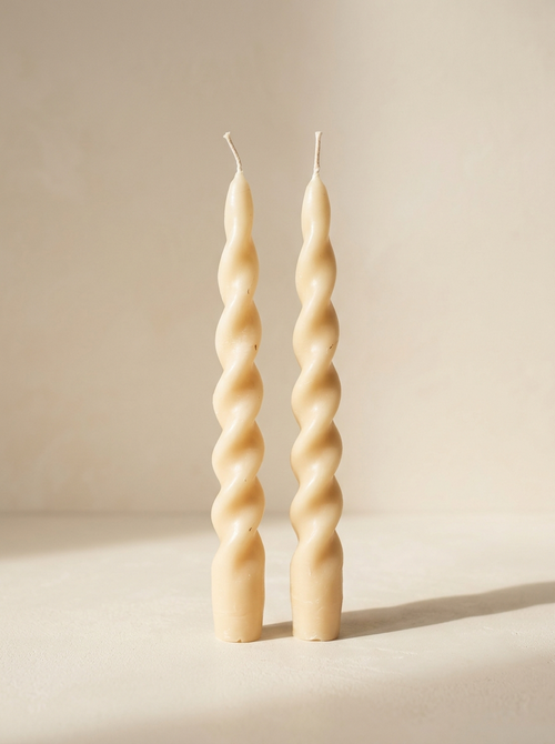 Dune Twisted Taper Candles Set of 2 - front view
