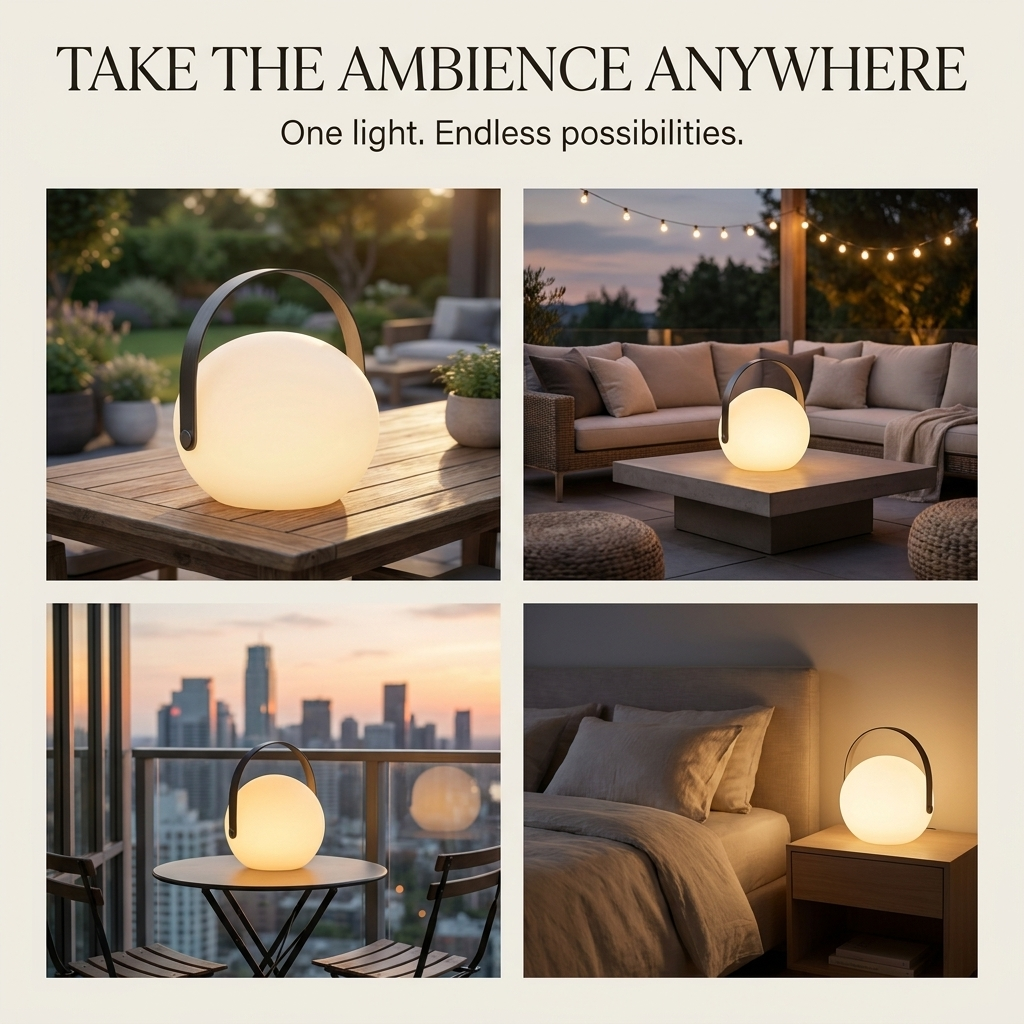18-Ball Portable Ambient Lamp with warm glowing spheres. 3