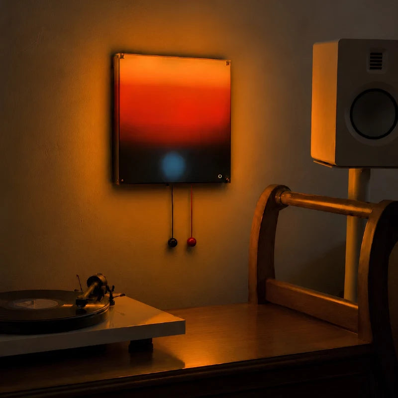 Artistic cordless rechargeable sunset wall light with pull-cord control and adjustable brightness 4
