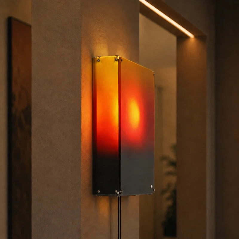 Artistic cordless rechargeable sunset wall light with pull-cord control and adjustable brightness 6