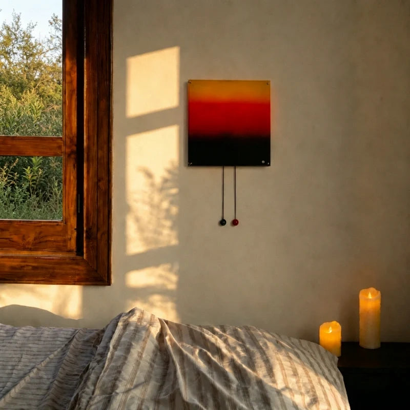 Artistic cordless rechargeable sunset wall light with pull-cord control and adjustable brightness 8