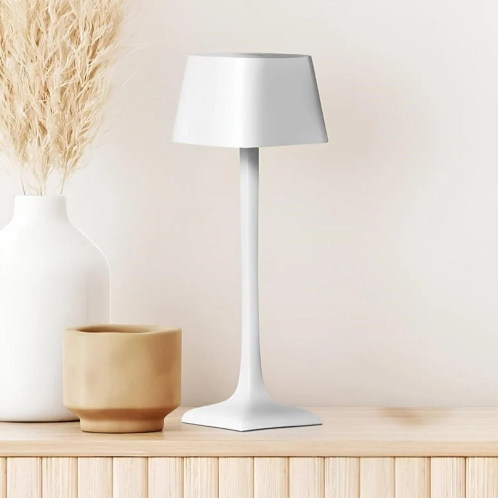 Cordless Eleganza table lamp with minimalist design, dimmable warm white lighting, and 14-16 hour battery life 8