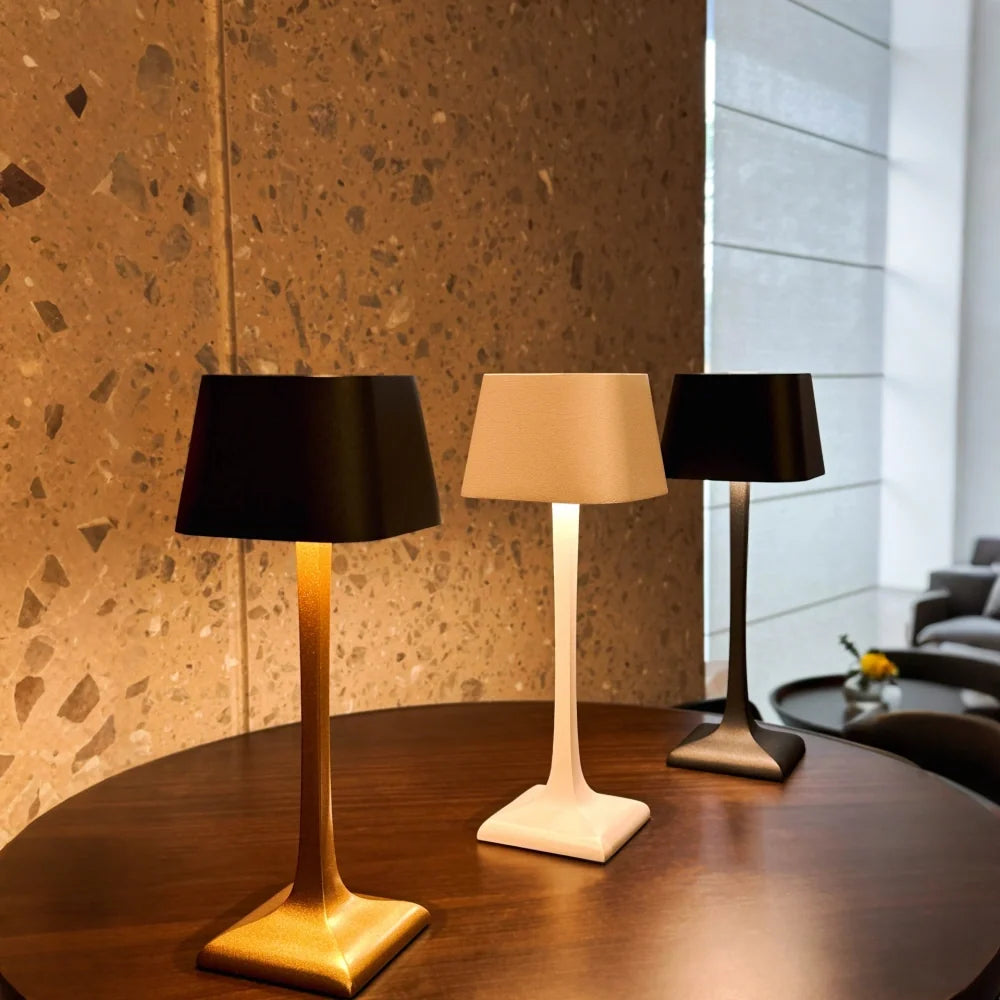 Cordless Eleganza table lamp with minimalist design, dimmable warm white lighting, and 14-16 hour battery life 9