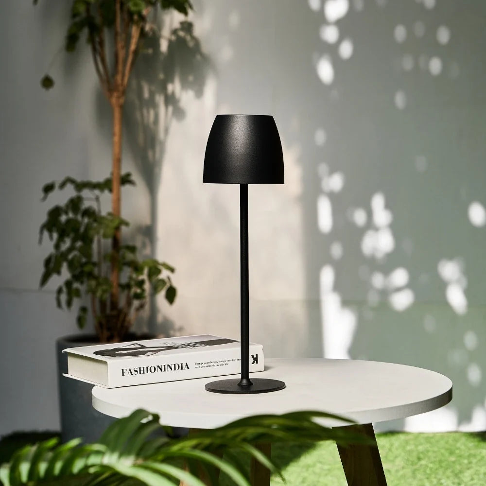 Cordless Eterna Table Lamp with minimalist design, waterproof construction, and 24-hour battery life