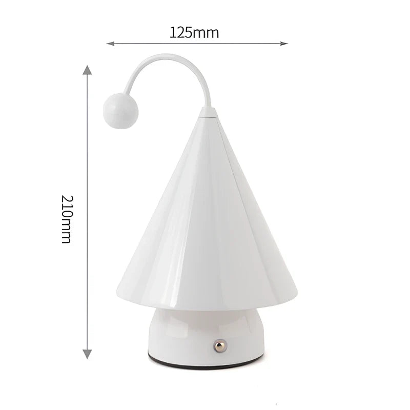 Cordless GlowCap cone table lamp with dimmable LED and rechargeable battery 11