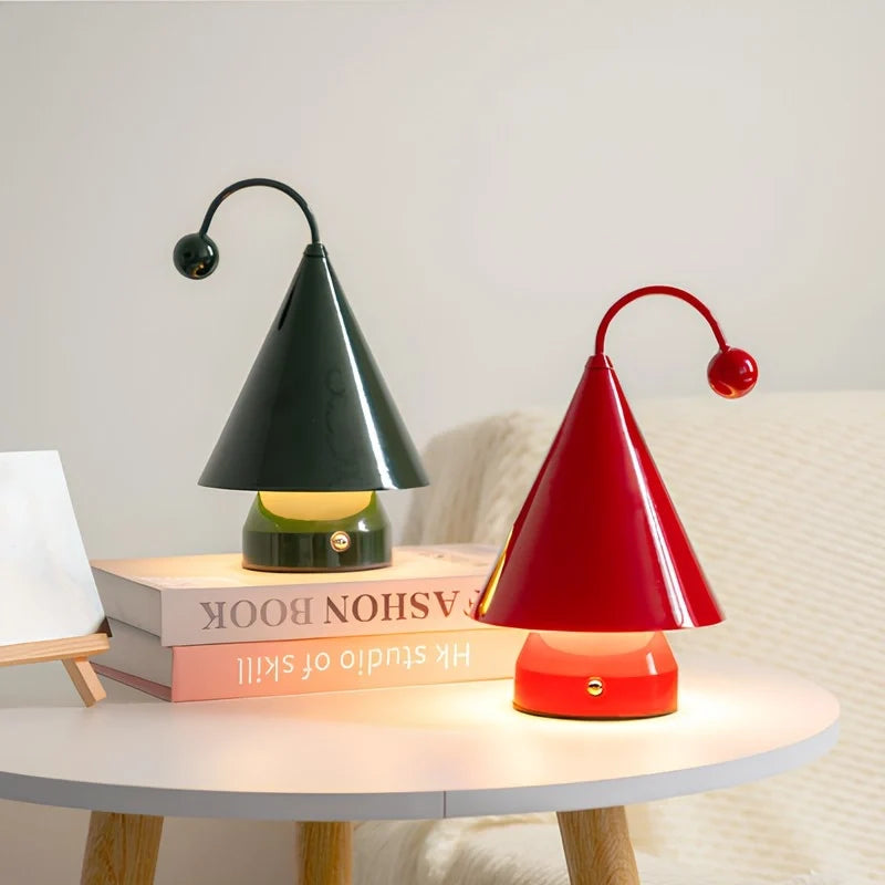 Cordless GlowCap cone table lamp with dimmable LED and rechargeable battery 5