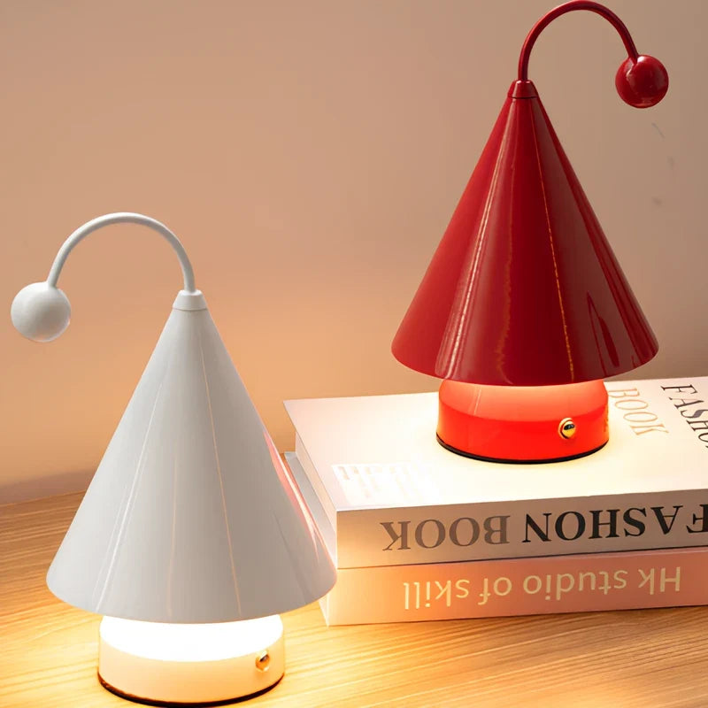 Cordless GlowCap cone table lamp with dimmable LED and rechargeable battery 6