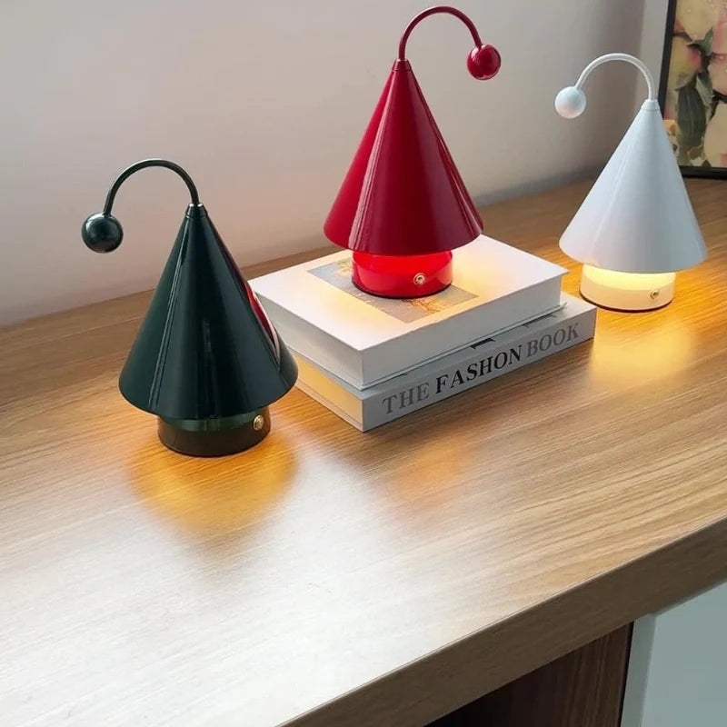 Cordless GlowCap cone table lamp with dimmable LED and rechargeable battery 9