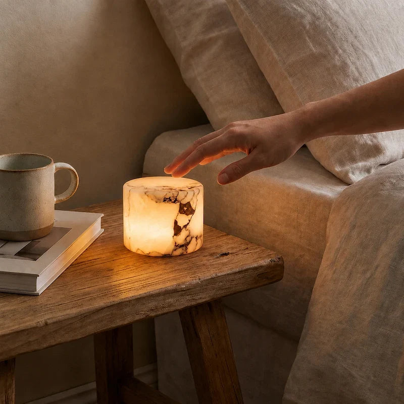 Cordless Marble Glow Lamp crafted from genuine natural marble with touch control 4