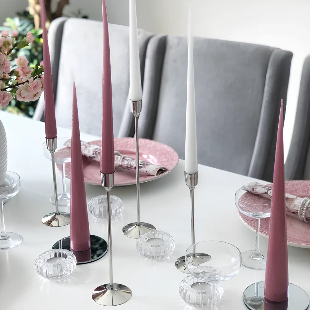 Crystalline GlowRipple candle holder with rippled glass design casting enchanting light reflections 12