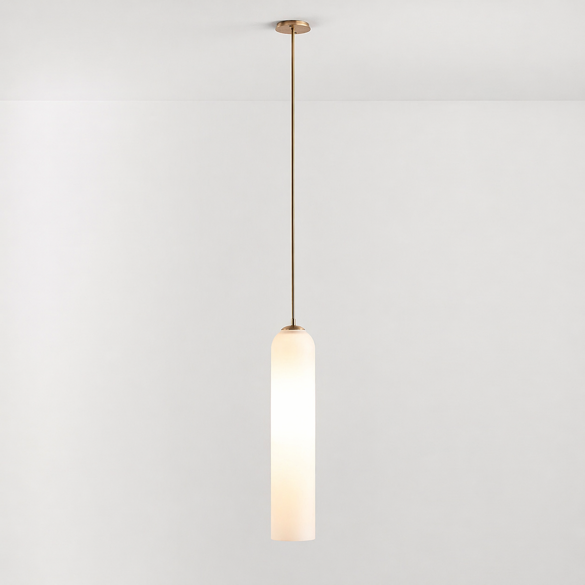 Elegant cylinder pendant light with glass tube design. 3