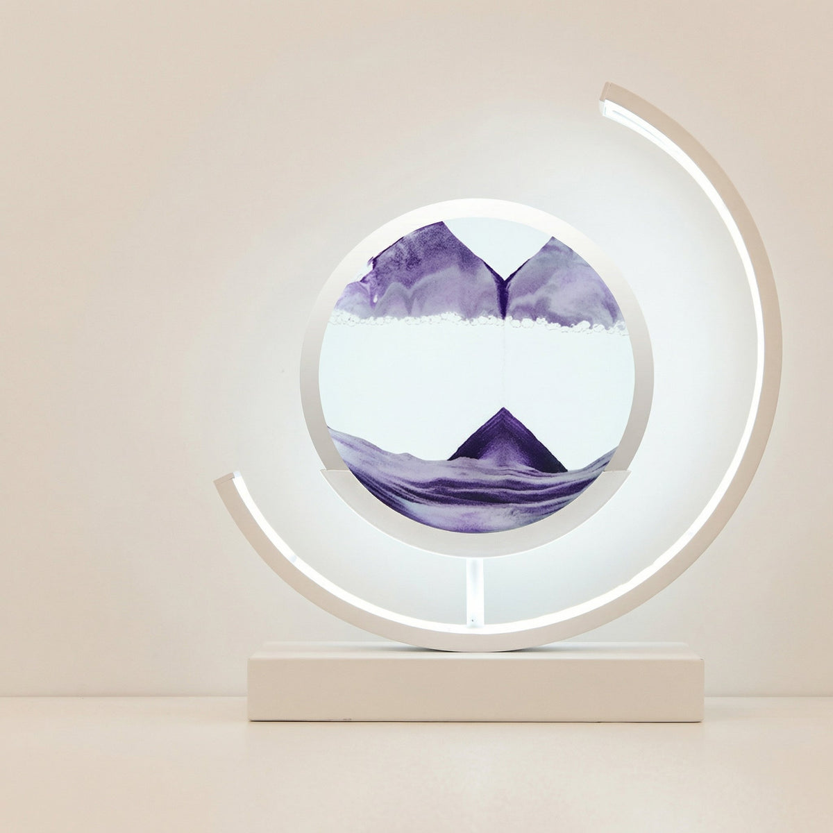 Dimmable 3D quicksand art table lamp with flowing sand and ambient LED light