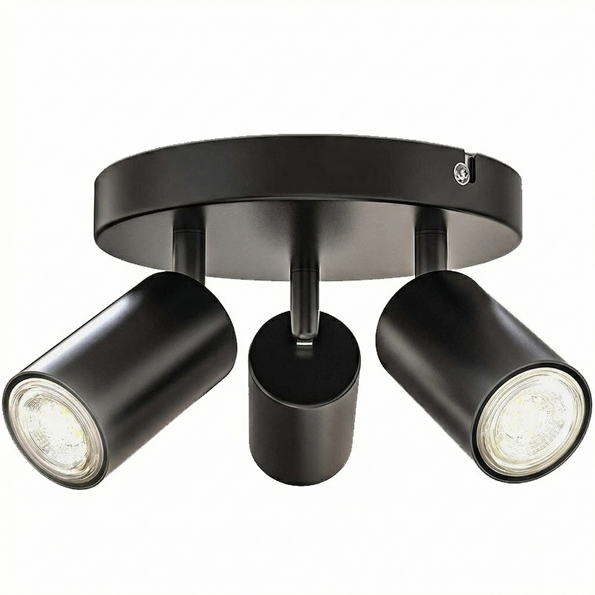 Directional adjustable anti-glare LED ceiling spotlight mounted on a contemporary ceiling