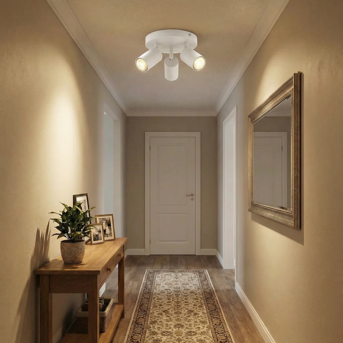 Directional adjustable anti-glare LED ceiling spotlight mounted on a contemporary ceiling 4