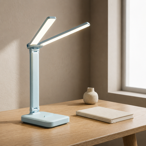 Stylish double head desk lamp for optimal lighting in any workspace. 2