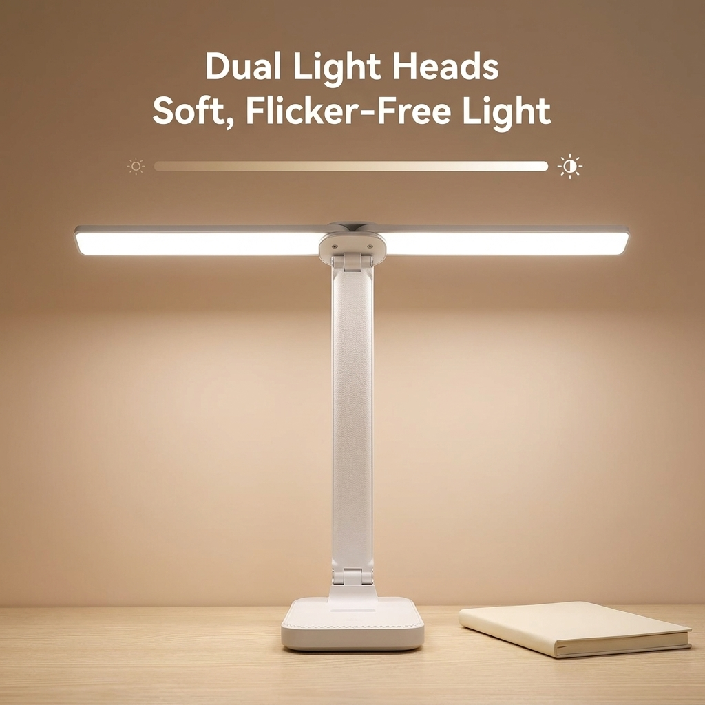 Stylish double head desk lamp for optimal lighting in any workspace. 3