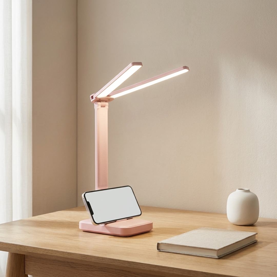 Stylish double head desk lamp for optimal lighting in any workspace. 4