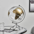 Modern educational globe light with metallic frame, world map design, and warm white glow for office and home decor 3