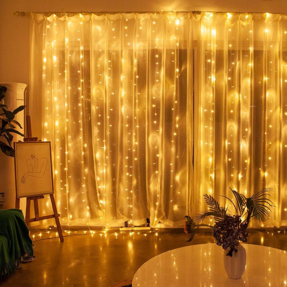 Enchanting Fairy Curtain warm white LED string lights with remote control and 8 lighting modes 13