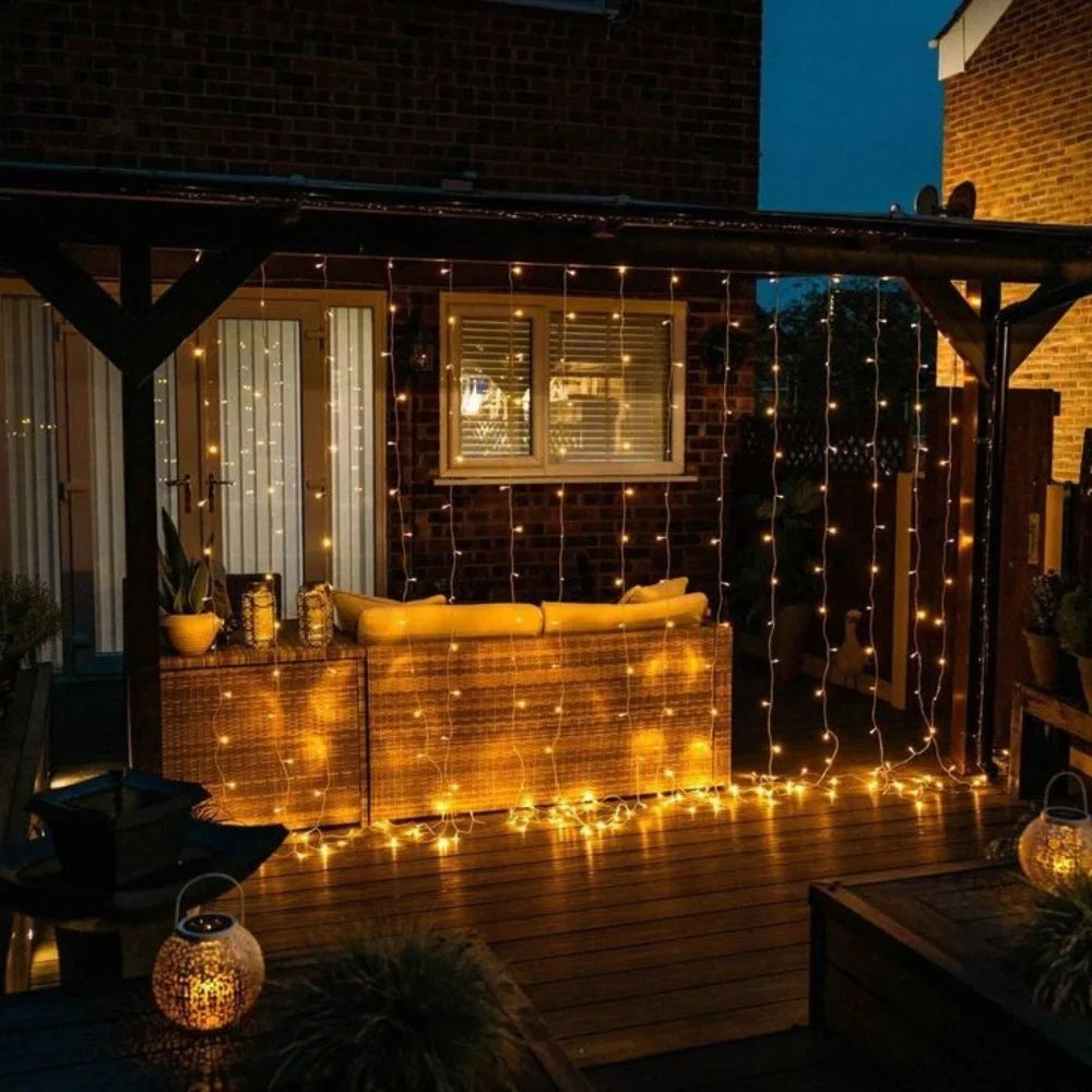 Enchanting Fairy Curtain warm white LED string lights with remote control and 8 lighting modes 6