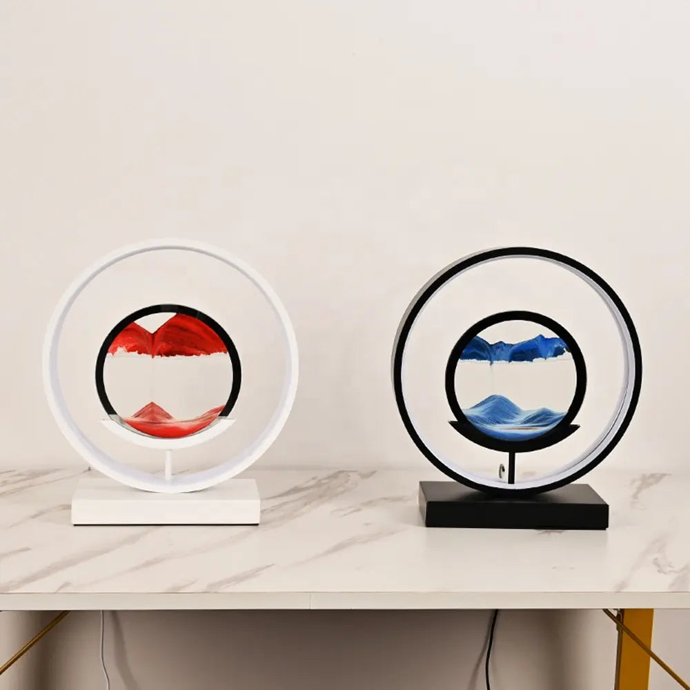 Enchanting Horizon Lamp with mesmerizing sand display and LED light ring 4
