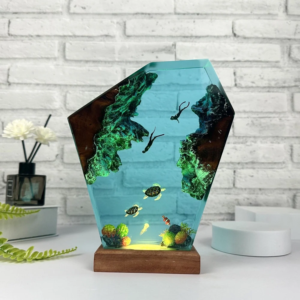 Enchanting WhisperSea Ocean Night Light with 3D resin design and multi-color LED lighting 10