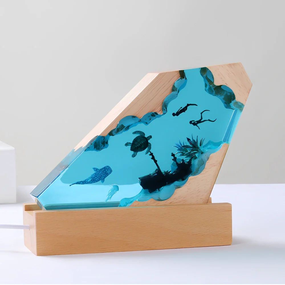 Enchanting WhisperSea Ocean Night Light with 3D resin design and multi-color LED lighting 2
