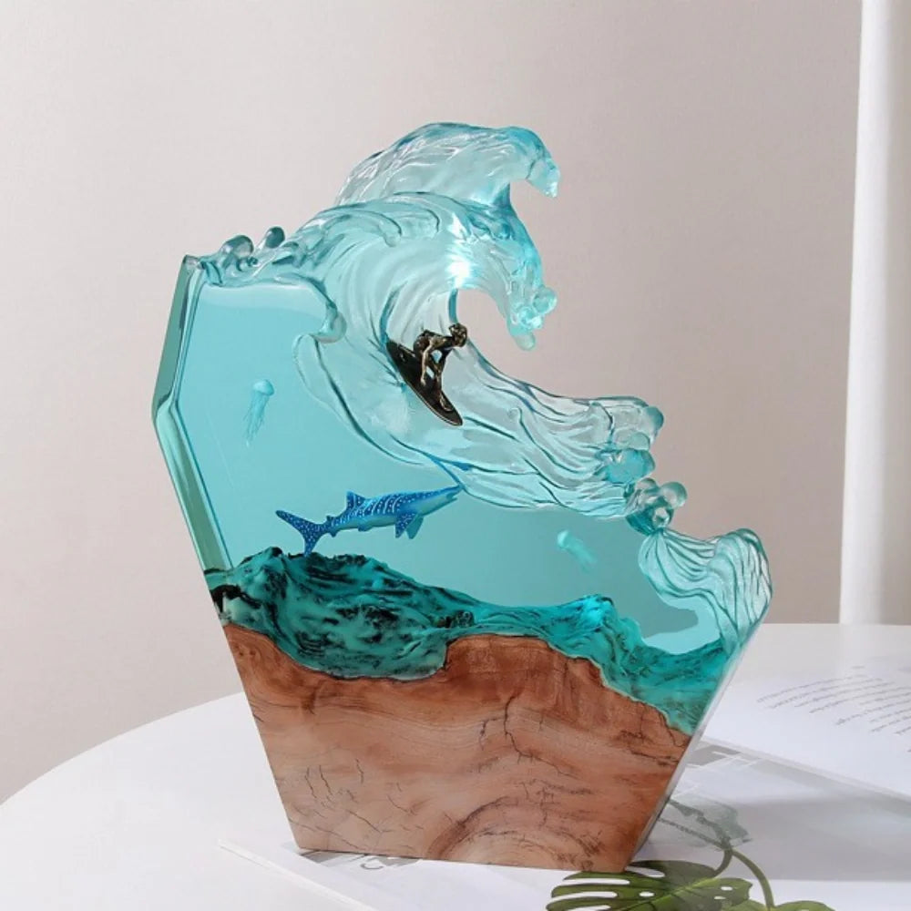 Enchanting WhisperSea Ocean Night Light with 3D resin design and multi-color LED lighting 4
