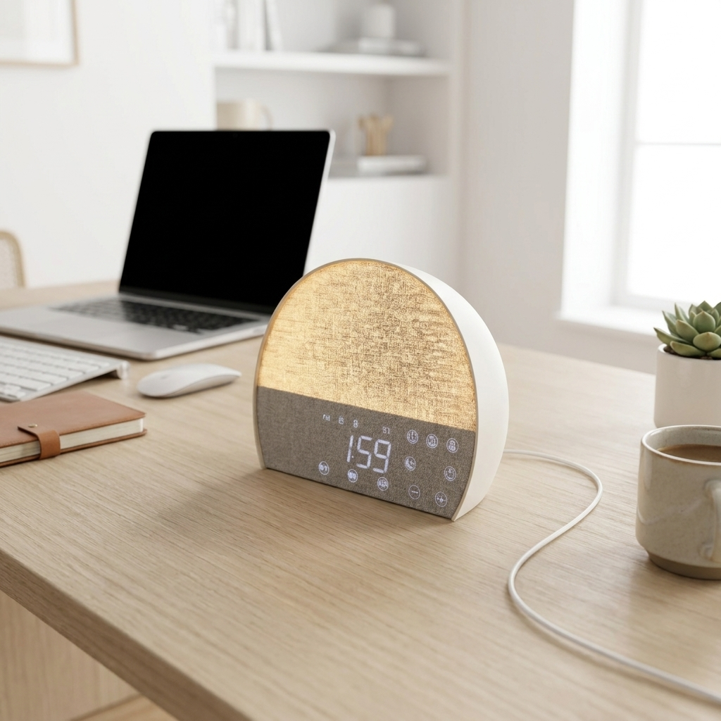 Fabric Wake Up Light Alarm Clock with sunrise simulation feature. 3