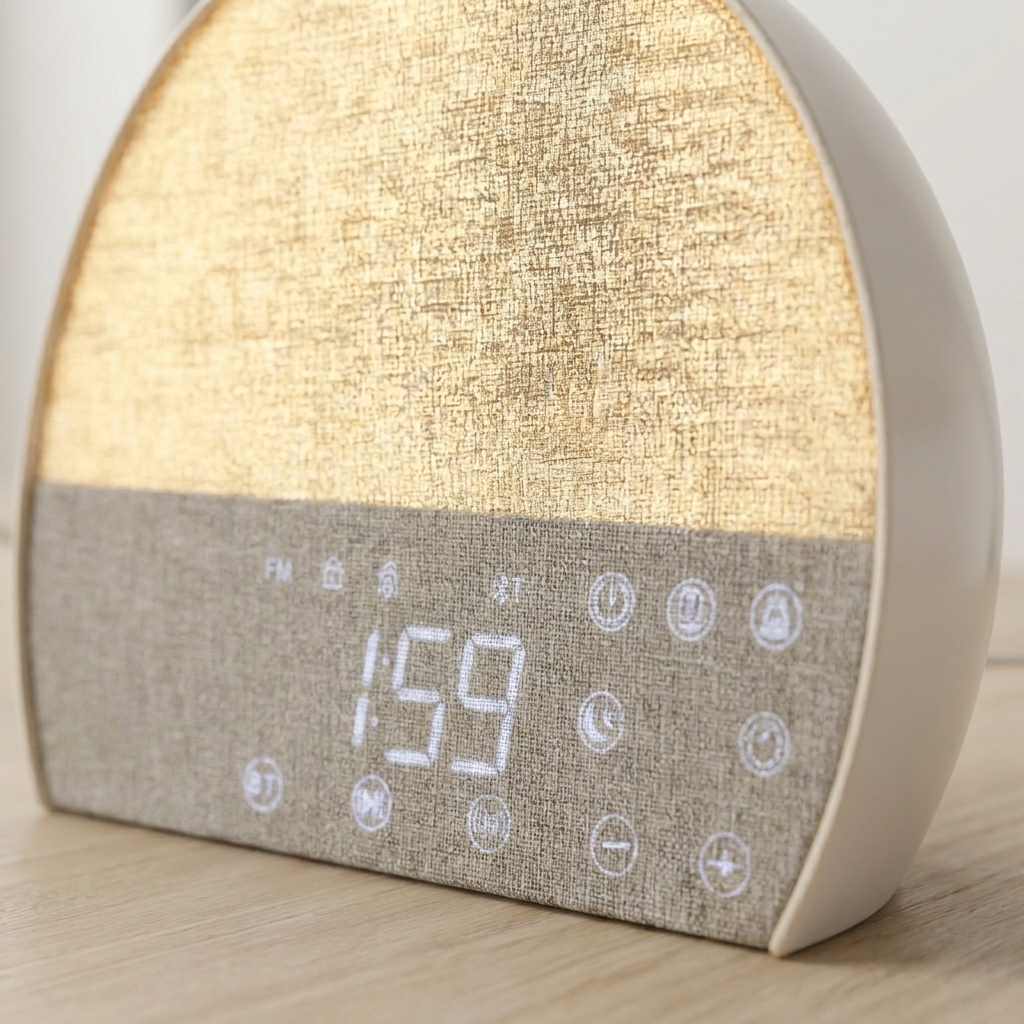 Fabric Wake Up Light Alarm Clock with sunrise simulation feature. 4