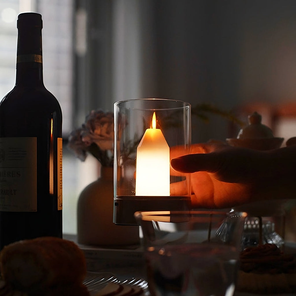 Gesture-controlled Romantica LED candle lamp with warm white flickering glow and hand wave control