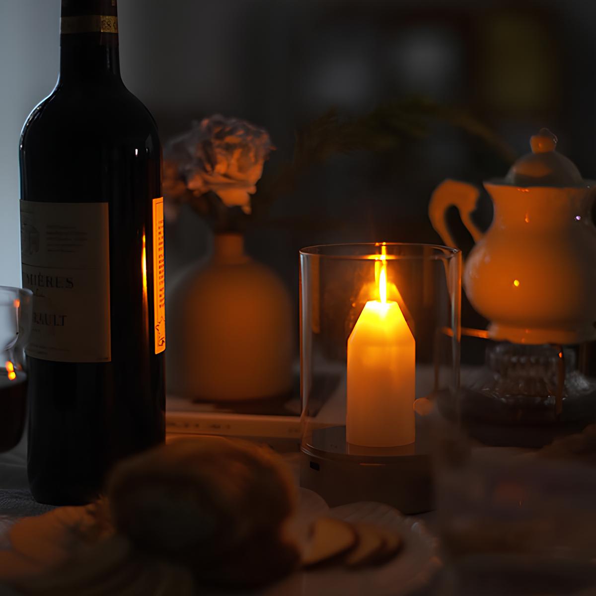 Gesture-controlled Romantica LED candle lamp with warm white flickering glow and hand wave control 4