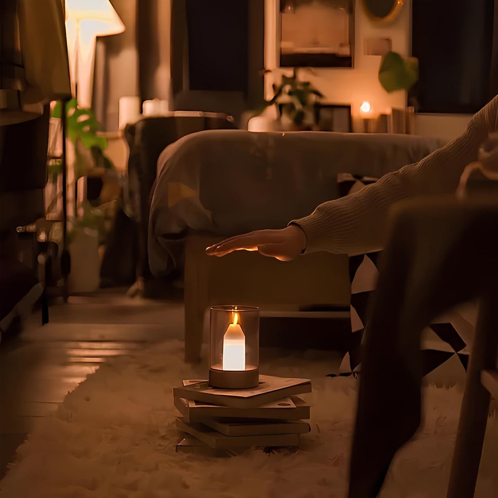 Gesture-controlled Romantica LED candle lamp with warm white flickering glow and hand wave control 5