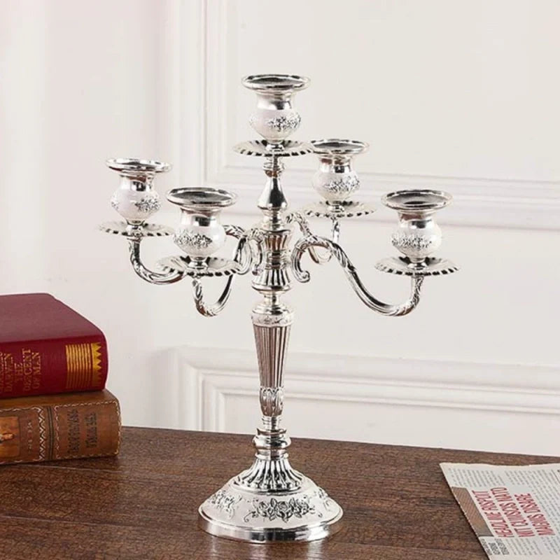 Gilded Nocturne vintage candelabra with adjustable arms and floral detailing in gold alloy 22