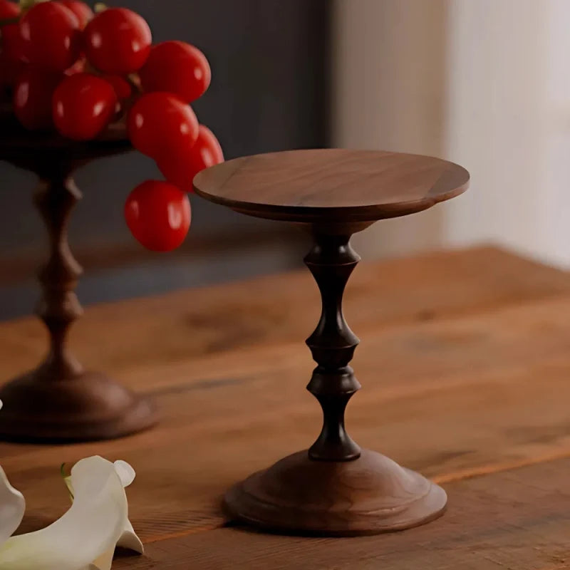 Hand-carved porcelain WhisperDome candle holder with walnut wood base, featuring nature relief design and warm candlelig 5