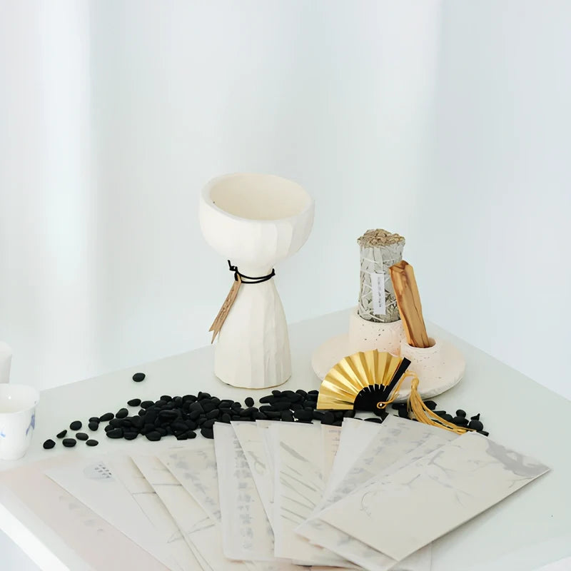 Handcrafted Nordic cement candle holder with stone texture in modern minimalist design 13