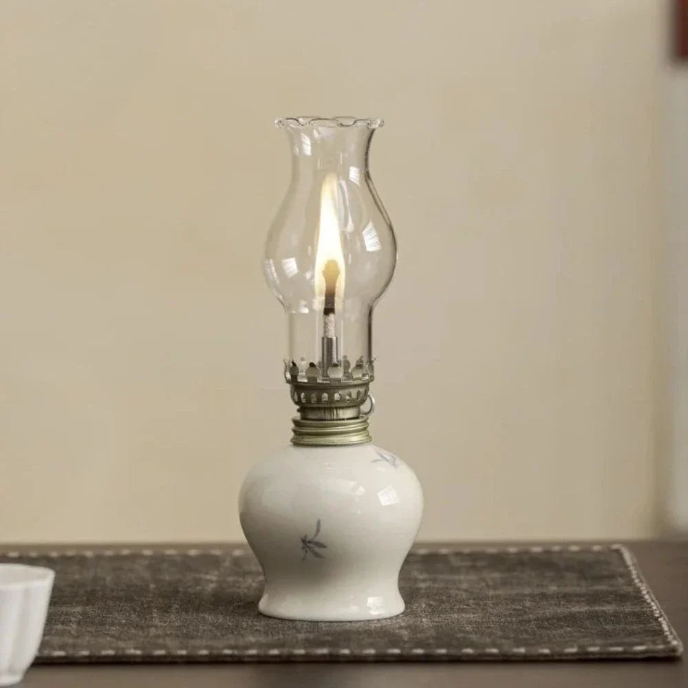Handcrafted ceramic oil lantern with adjustable flame control and hand-finished base 8