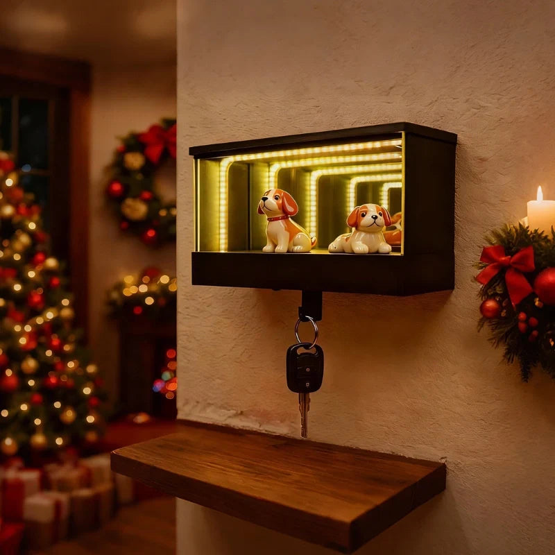 Illuminated Keyfinity smart key hanger with motion sensor and infinite mirror depth effect 6