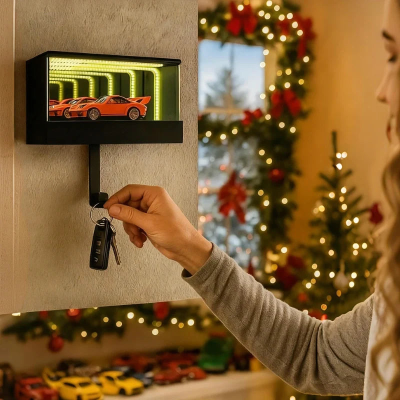 Illuminated Keyfinity smart key hanger with motion sensor and infinite mirror depth effect 8