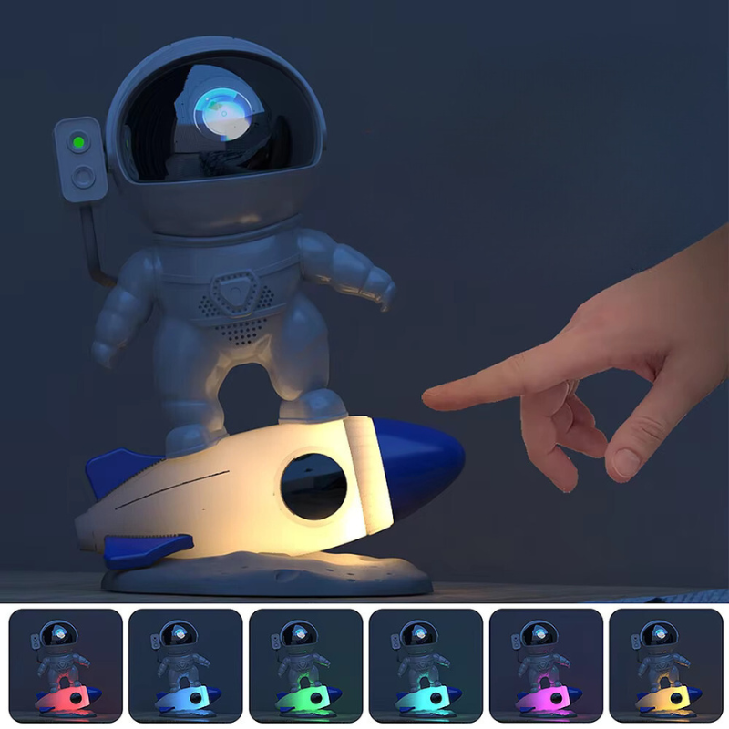 Interactive Astronaut Projection Light with rocket design projecting galaxy scenes and cosmic visuals 10