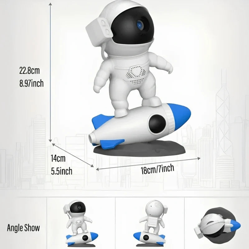 Interactive Astronaut Projection Light with rocket design projecting galaxy scenes and cosmic visuals 13