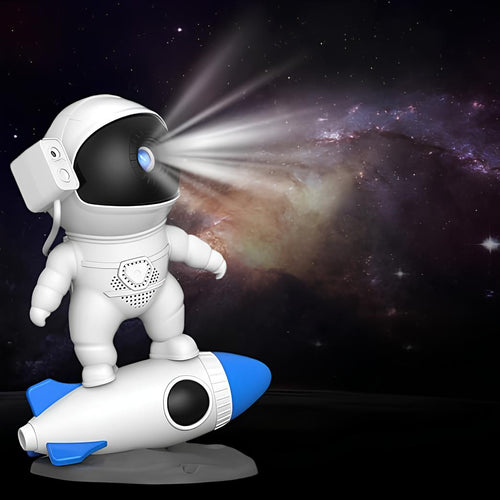 Interactive Astronaut Projection Light with rocket design projecting galaxy scenes and cosmic visuals 2
