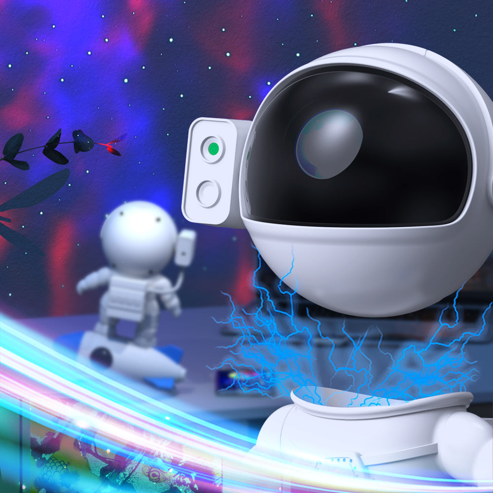Interactive Astronaut Projection Light with rocket design projecting galaxy scenes and cosmic visuals 9